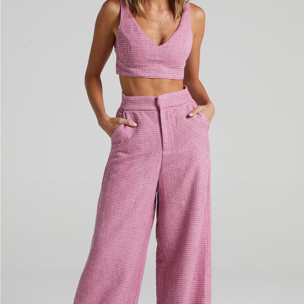 Showpo Pink Wide Leg Pants & Top Set